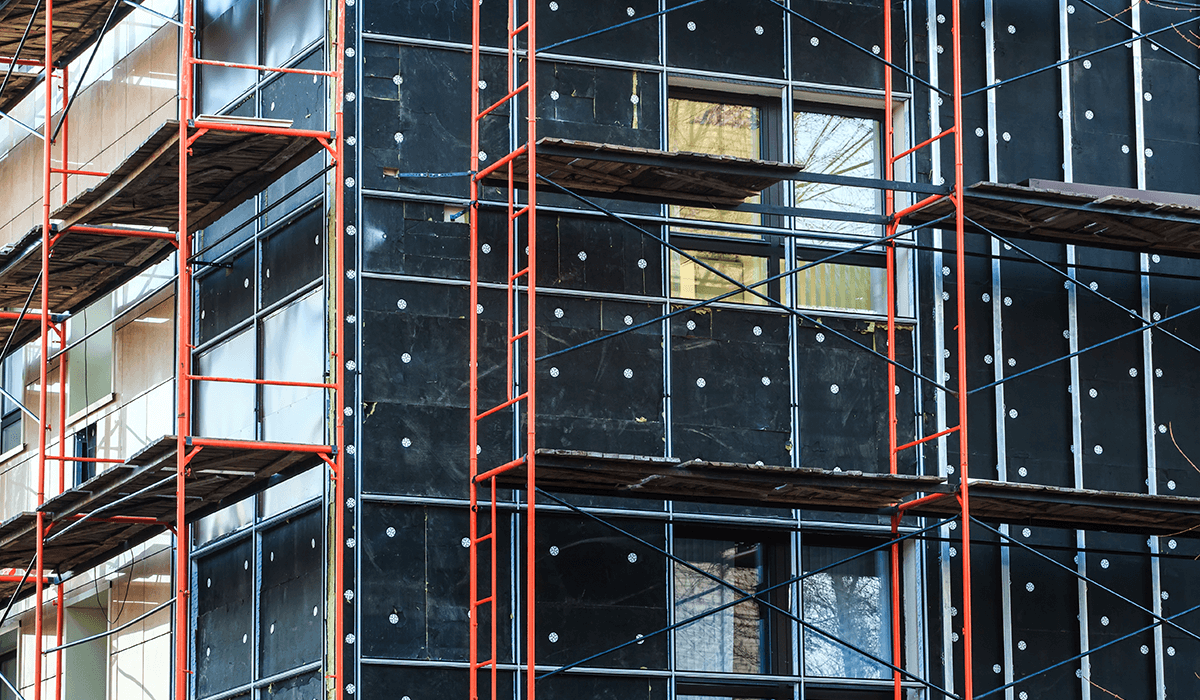 scaffolding on building