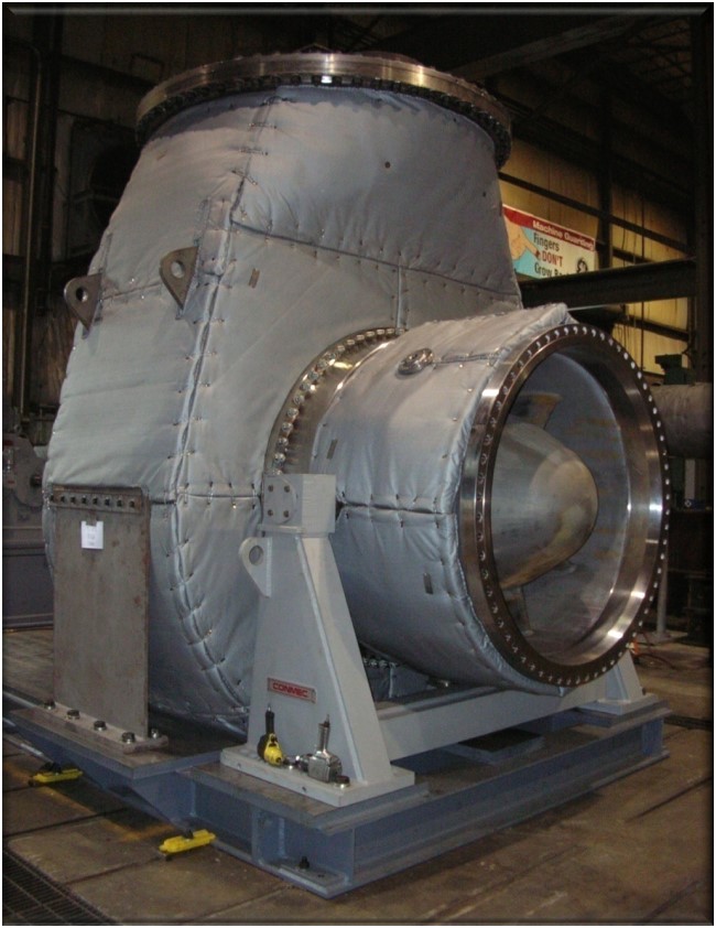 A large machine covered in insulation blankets